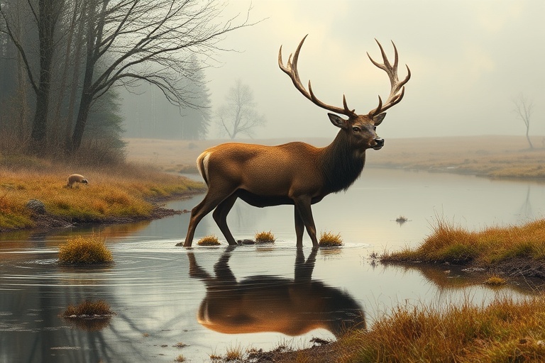 THE STAG AT THE STREAM